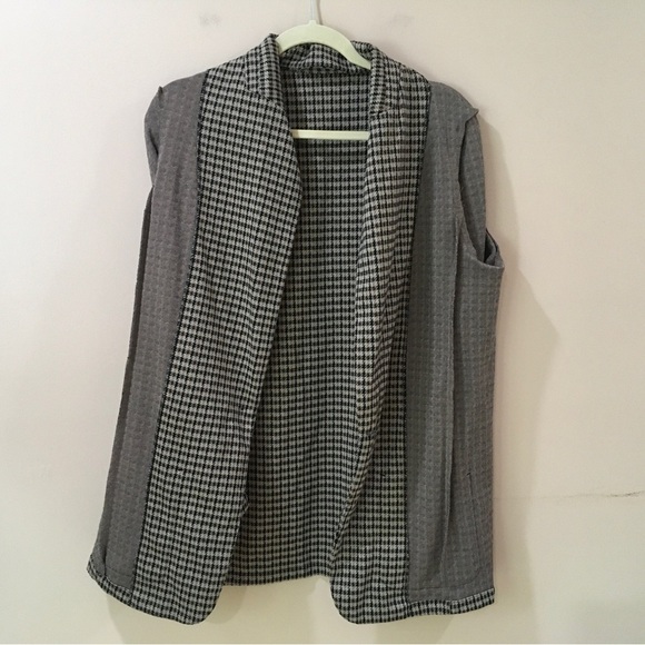 Max studio knit single breasted blazer houndstooth brown size XL new - Picture 6 of 8